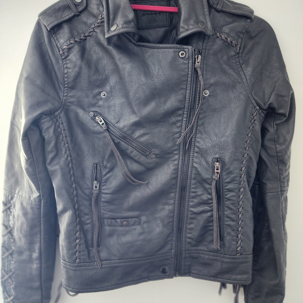 Blank NYC Charcoal Leather Jacket